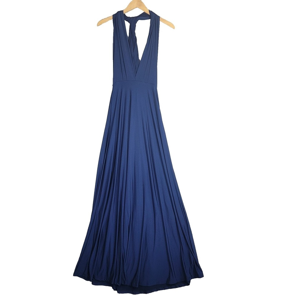 Lulus Tricks of the Trade Navy Blue Maxi Dress Versatile Convertible Size S READ